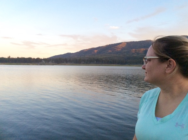 A photo of Mom looking at the lake